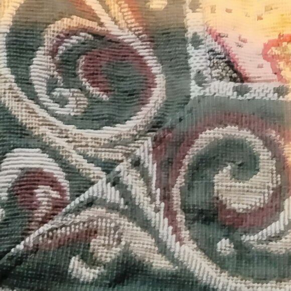 Seashell Tapestry Pillow Cover 13x13 Inches Beige Green Coastal Tropical Beachy - Picture 5 of 7